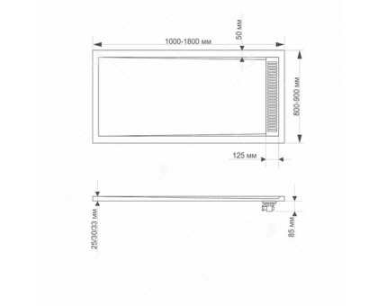 Душевой поддон RGW STM-G 80x140 см, прямоугольный, искусственный камень, графит